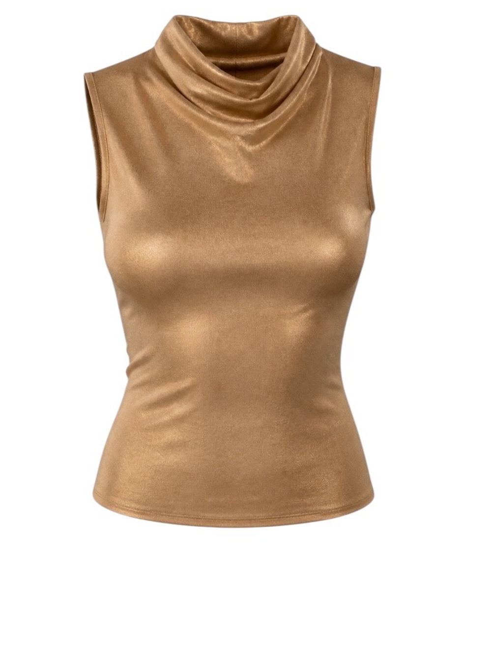 NWT Rails Kaleen Satin Sleeveless High Neck Draped Front Top, Size XS